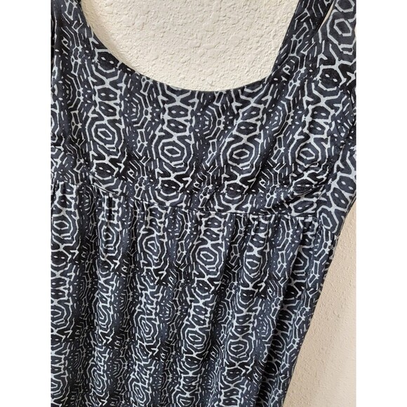 FRESH PRODUCE Dress Womens L Maxi Navy Blue Smocked Jersey Knit Sundress Resort - Picture 3 of 9